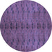Round Machine Washable Abstract Blue Contemporary Rug, wshcon1013blu