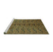 Sideview of Machine Washable Abstract Turquoise Contemporary Area Rugs, wshcon1013turq