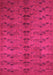 Machine Washable Abstract Pink Contemporary Rug, wshcon1013pnk