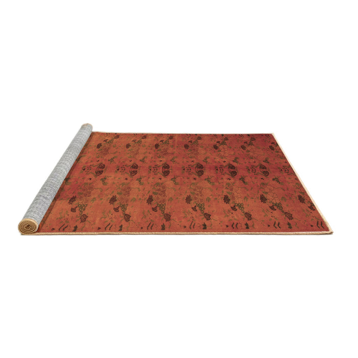 Sideview of Machine Washable Abstract Brown Contemporary Rug, wshcon1013brn