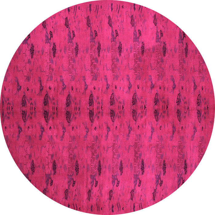Round Abstract Pink Contemporary Rug, con1013pnk