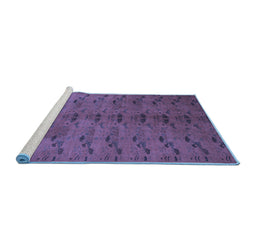 Sideview of Machine Washable Abstract Blue Contemporary Rug, wshcon1013blu