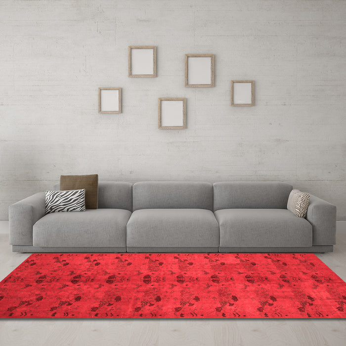 Contemporary Red Washable Rugs