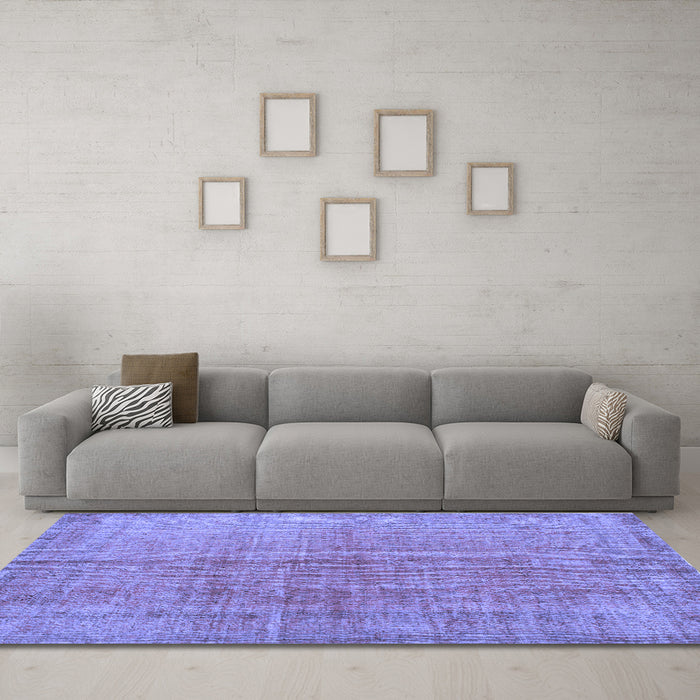 Machine Washable Abstract Blue Contemporary Rug in a Living Room, wshcon1014blu
