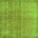 Serging Thickness of Abstract Green Contemporary Rug, con1014grn