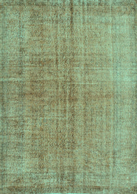 Abstract Turquoise Contemporary Rug, con1014turq