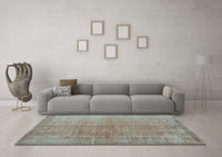 Machine Washable Abstract Light Blue Contemporary Rug, wshcon1014lblu