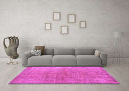 Machine Washable Abstract Purple Contemporary Area Rugs in a Living Room, wshcon1014pur