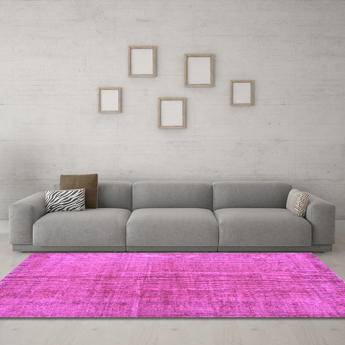 Machine Washable Abstract Purple Contemporary Area Rugs in a Living Room, wshcon1014pur