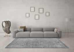 Machine Washable Abstract Gray Contemporary Rug in a Living Room,, wshcon1014gry