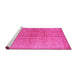 Sideview of Machine Washable Abstract Pink Contemporary Rug, wshcon1014pnk
