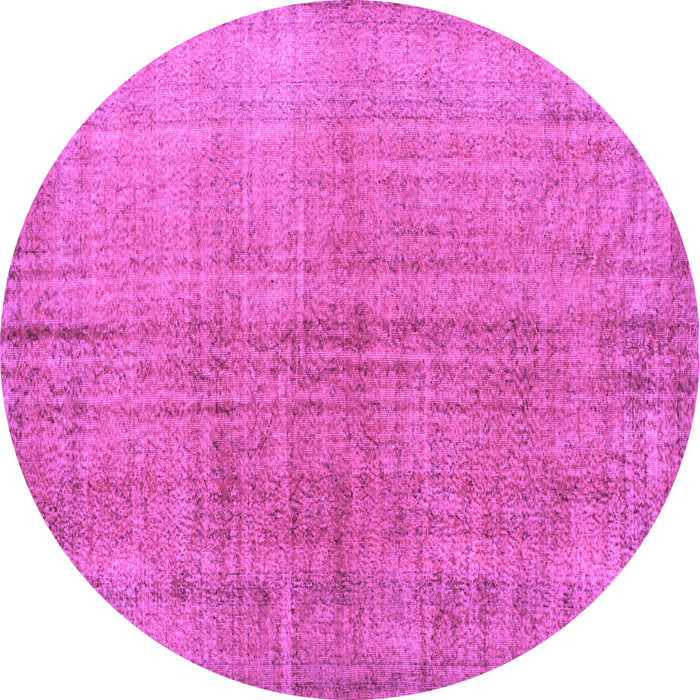 Round Machine Washable Abstract Purple Contemporary Area Rugs, wshcon1014pur