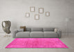 Machine Washable Abstract Pink Contemporary Rug in a Living Room, wshcon1014pnk