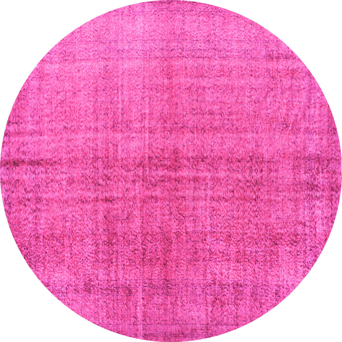 Round Abstract Pink Contemporary Rug, con1014pnk