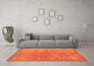 Machine Washable Abstract Orange Contemporary Area Rugs in a Living Room, wshcon1014org