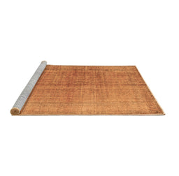 Sideview of Machine Washable Abstract Brown Contemporary Rug, wshcon1014brn