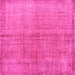 Square Abstract Pink Contemporary Rug, con1014pnk