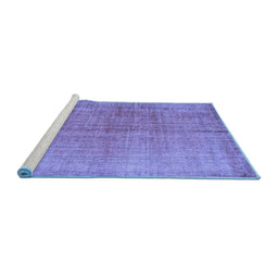 Sideview of Machine Washable Abstract Blue Contemporary Rug, wshcon1014blu