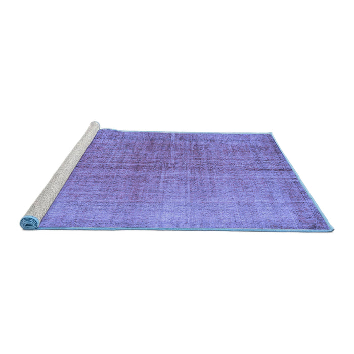 Sideview of Machine Washable Abstract Blue Contemporary Rug, wshcon1014blu