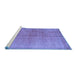 Sideview of Machine Washable Abstract Blue Contemporary Rug, wshcon1014blu