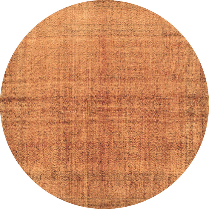 Round Abstract Brown Contemporary Rug, con1014brn
