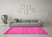 Machine Washable Abstract Pink Contemporary Rug in a Living Room, wshcon1015pnk