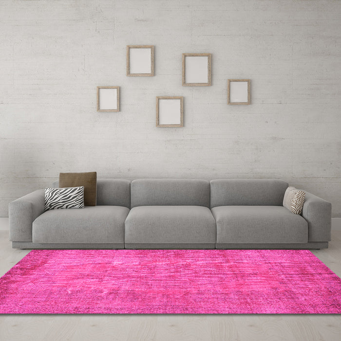 Machine Washable Abstract Pink Contemporary Rug in a Living Room, wshcon1015pnk