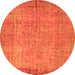 Square Abstract Orange Contemporary Rug, con1015org