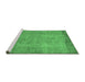 Sideview of Machine Washable Abstract Emerald Green Contemporary Area Rugs, wshcon1015emgrn
