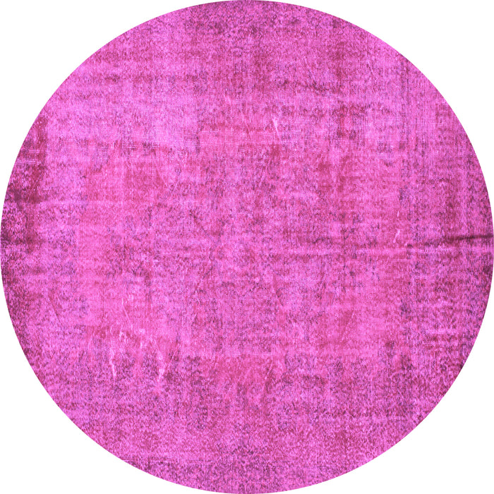 Round Abstract Purple Contemporary Rug, con1015pur