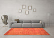 Machine Washable Abstract Orange Contemporary Area Rugs in a Living Room, wshcon1015org