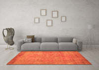 Machine Washable Abstract Orange Contemporary Rug, wshcon1015org