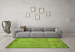 Machine Washable Abstract Green Contemporary Area Rugs in a Living Room,, wshcon1015grn