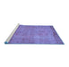Sideview of Machine Washable Abstract Blue Contemporary Rug, wshcon1015blu