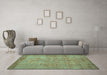 Machine Washable Abstract Turquoise Contemporary Area Rugs in a Living Room,, wshcon1015turq