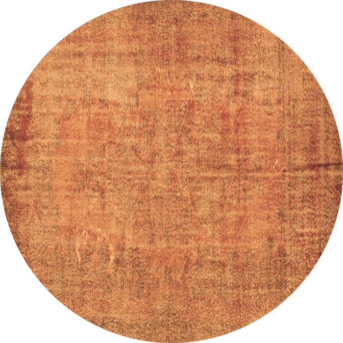 Round Abstract Brown Contemporary Rug, con1015brn