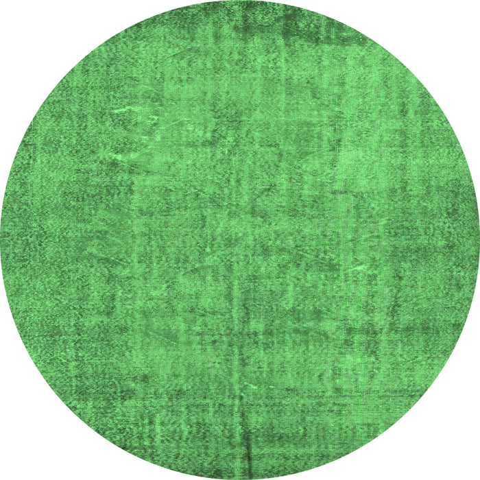 Round Abstract Emerald Green Contemporary Rug, con1015emgrn