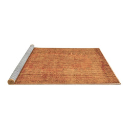 Sideview of Machine Washable Abstract Brown Contemporary Rug, wshcon1015brn