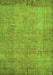 Serging Thickness of Machine Washable Abstract Green Contemporary Area Rugs, wshcon1015grn