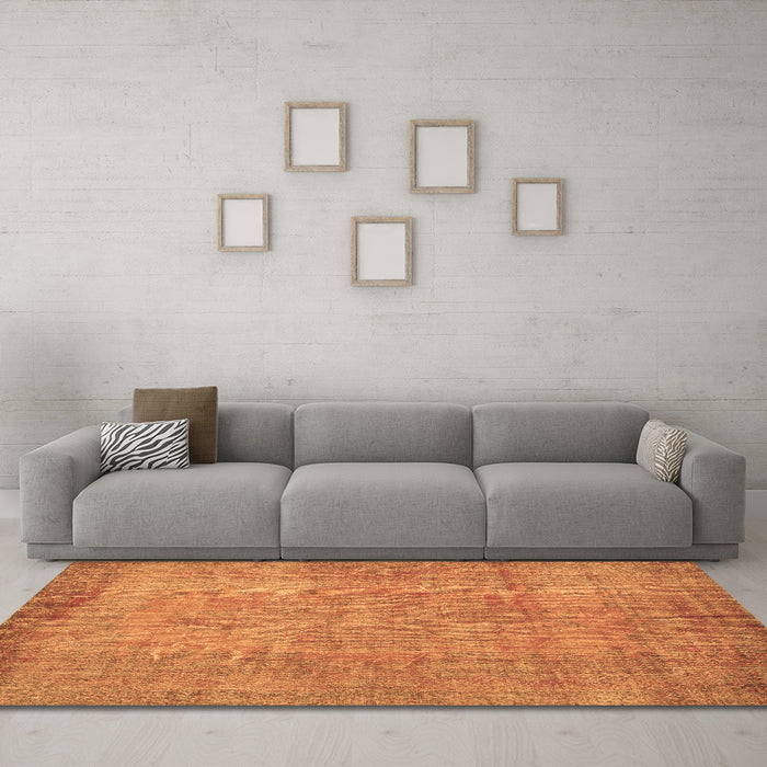 Machine Washable Abstract Brown Contemporary Rug in a Living Room,, wshcon1015brn