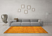 Machine Washable Abstract Yellow Contemporary Rug in a Living Room, wshcon1015yw