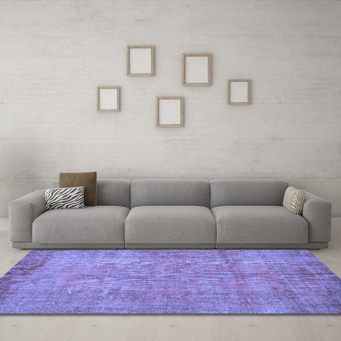 Machine Washable Abstract Blue Contemporary Rug in a Living Room, wshcon1015blu
