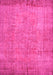 Machine Washable Abstract Pink Contemporary Rug, wshcon1015pnk