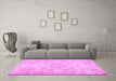 Machine Washable Abstract Pink Contemporary Rug in a Living Room, wshcon1016pnk
