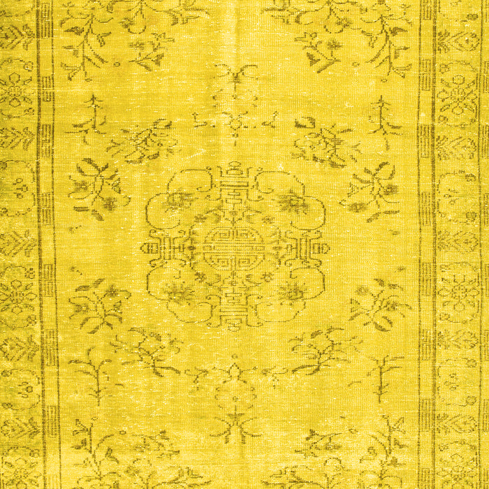Machine Washable Abstract Yellow Contemporary Rug, wshcon1016yw