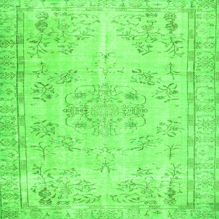 Serging Thickness of Abstract Green Contemporary Rug, con1016grn