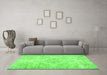 Machine Washable Abstract Green Contemporary Area Rugs in a Living Room,, wshcon1016grn