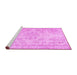 Sideview of Machine Washable Abstract Pink Contemporary Rug, wshcon1016pnk