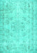 Abstract Turquoise Contemporary Rug, con1016turq