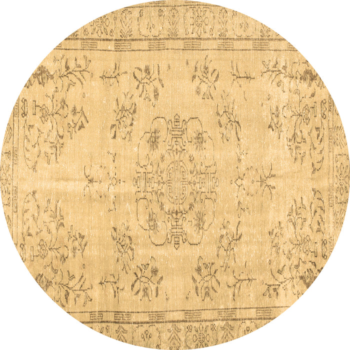 Round Machine Washable Abstract Brown Contemporary Rug, wshcon1016brn